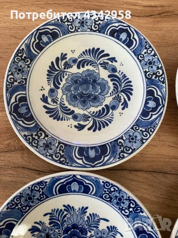 Delfts blauw.Vintage Holland.Кобалт. 1960 г.Чинийки за стена, снимка 2 - Антикварни и старинни предмети - 50694298