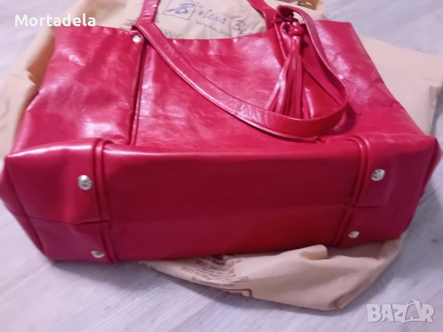 Дамска чанта естествена кожа  тип торба
