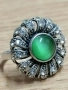 Сребърен пръстен с котешко око, снимка 3