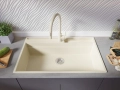 Бежава гранитна кухненска мивка Осло 90 Pocket 880x530 мм, снимка 2