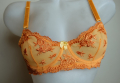 Оранжев тюлен сутиен с прозрачни чашки и бродерии 75А/В размер, снимка 4