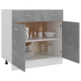 Долен шкаф с чекмеджета, бетонно сив, 80x46x81,5 см, ПДЧ, снимка 8