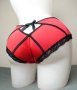 S червени микрофибърни бикини с черни сатенени ластици, снимка 7