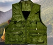 Рибарска жилетка в зелено, размери 2XL/3XL, с много джобове, снимка 3