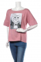 Нова розова блуза/ тениска с котка, коте, L, XL, XXL, голям размер, снимка 2