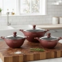 Комплект от 3 тенджери Cheffinger с мраморно покритие 20/24/28 см с капаци , снимка 5