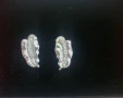 Сребърни обеци с камъчета, снимка 2