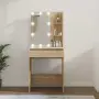 vidaXL Тоалетка с LED, дъб сонома, 60x40x140 см, снимка 2