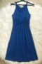 КРАСИВА рокля в кралскосин цвят с презрамки плитка, снимка 1 - Рокли - 41503315