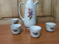 Стар български порцелан каничка с чашки, снимка 1