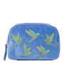 Elizabeth Scarlett Hummingbird Light Blue Velvet Makeup Bagкозметична чанта, снимка 1