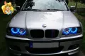 Ангелски очи многоцветни RGB LED Фарове Angel Eyes DRL за кола 2x131 и 2x146 mm за BMW, снимка 6