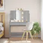 vidaXL Тоалетка с LED лампи, сив сонома, 96x40x142 см, снимка 2