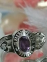 Стар колежански сребърен пръстен с аметист , снимка 1