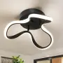 LED таванна лампа 24 W 4000 K 31см модерен алуминиев – Черна, снимка 1