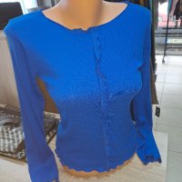 Рипсени блузки в синьо и сиво , снимка 3 - Блузи с дълъг ръкав и пуловери - 42449161