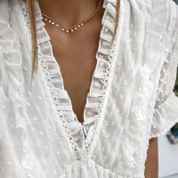 Дамска елегантна блуза в бяло, снимка 3 - Корсети, бюстиета, топове - 39994009
