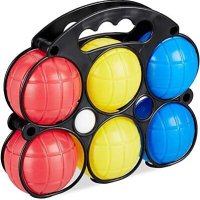Петанк игра с топки сет 6 цветни топки и едно топче , снимка 1 - Игри и пъзели - 41953498