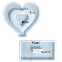Голямо сърце с основа поставка рамка за снимка силиконов молд форма за направа изработка от смола, снимка 3 - Форми - 42191431