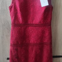 НАМАЛЕНА - ZARA нова червена изящна рокля размер S, снимка 8 - Рокли - 41743772