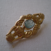 Античен син камък брошка - Art Deco - Германия 30-те години - брошка  Брошка Германия. 30-те години, снимка 3 - Антикварни и старинни предмети - 36512793