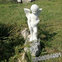 Градинска Фигура Статуя от Бетон - Ангел - бял цвят, снимка 4 - Градински мебели, декорация  - 35852541