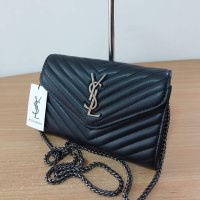  Луксозна Черна чанта YSL код SG67ZA, снимка 6 - Чанти - 32630599