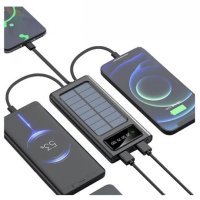 Соларна външна батерия - POWERBANK UKC 8285 - 10AH 4 в 1 с 4 захранващи кабела, снимка 2 - Външни батерии - 42526461