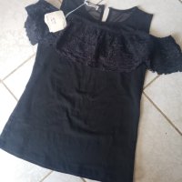 Черна блуза , снимка 1 - Тениски - 41067798