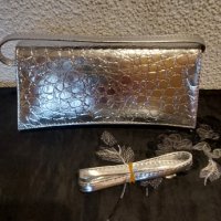 Елегантна сребриста дамска чанта, снимка 1 - Чанти - 42257721
