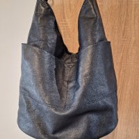 намаление тъмносиня чанта-торба, естествена кожа , снимка 3 - Чанти - 41652234