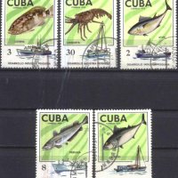 Клеймовани марки Риболов Фауна Риби 1975 от Куба, снимка 1 - Филателия - 42017681