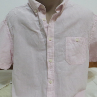 Мъжка риза с къс ръкав от лен PreEnd, снимка 1 - Ризи - 32911553