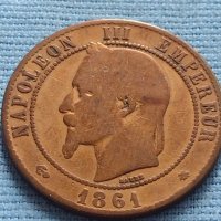Рядка монета 10 сантима 1861г. Франция Наполеон трети за КОЛЕКЦИЯ 30322, снимка 8 - Нумизматика и бонистика - 42683149