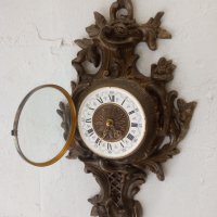 Старинен стенен бронзов часовник, снимка 1 - Стенни часовници - 41821634