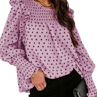 Дамска блуза на точки в ренесансов стил с дълги ръкави, 4цвята , снимка 6 - Блузи с дълъг ръкав и пуловери - 42417308