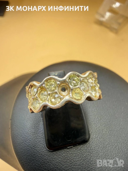 Сребърен пръстен /925/липсва 1 камъче, снимка 1