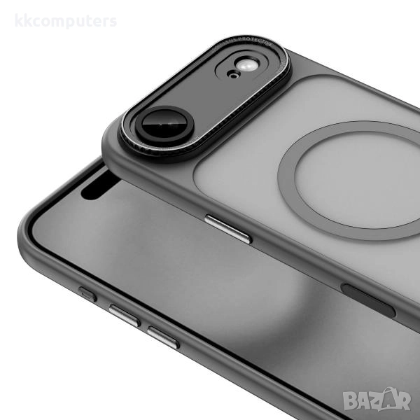 Калъф силикон мат Lens Protection MagSafe / Сива рамка / за iPhone 17 Pro Max 6.9 Баркод : 3132454, снимка 1