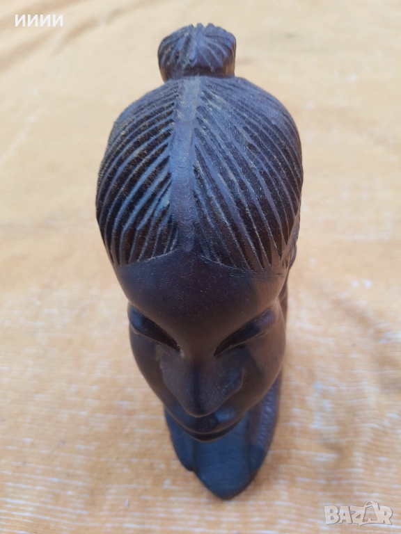 Статуетка глава бюст дърворезба , снимка 1