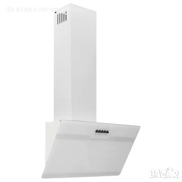 Стенен абсорбатор, 60 см, стомана и закалено стъкло, бял, снимка 1