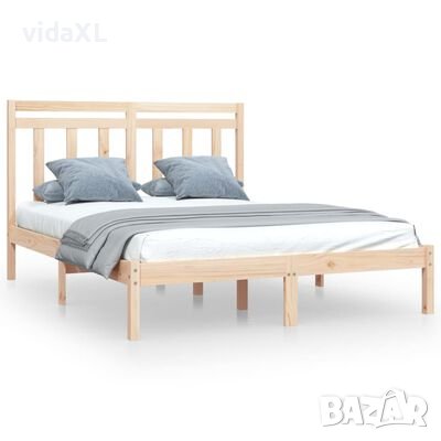 vidaXL Рамка за легло, дърво масив, 120x190 см, Small Double(SKU:3105220, снимка 1