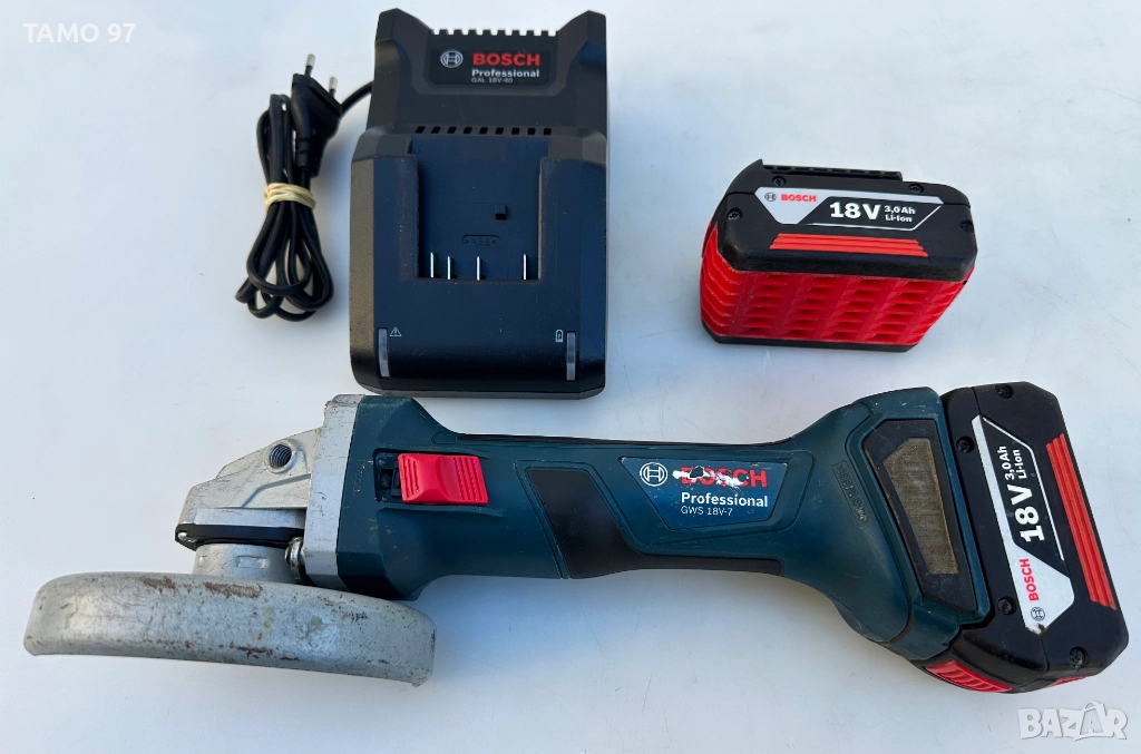 BOSCH GWS 18V-7 - Акумулаторен безчетков ъглошлайф 18V, снимка 1