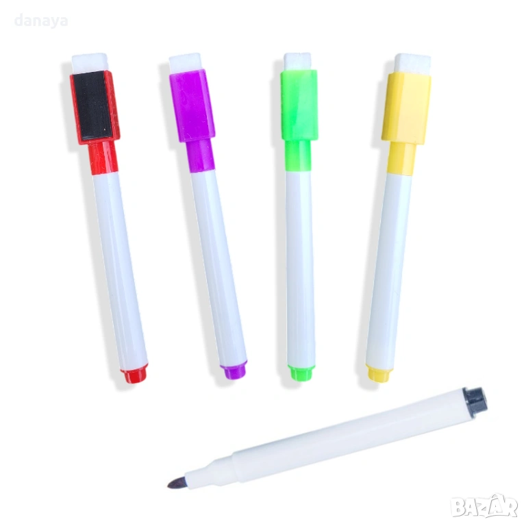 5022 Черен маркер за бяла дъска с гумичка и магнит, снимка 1