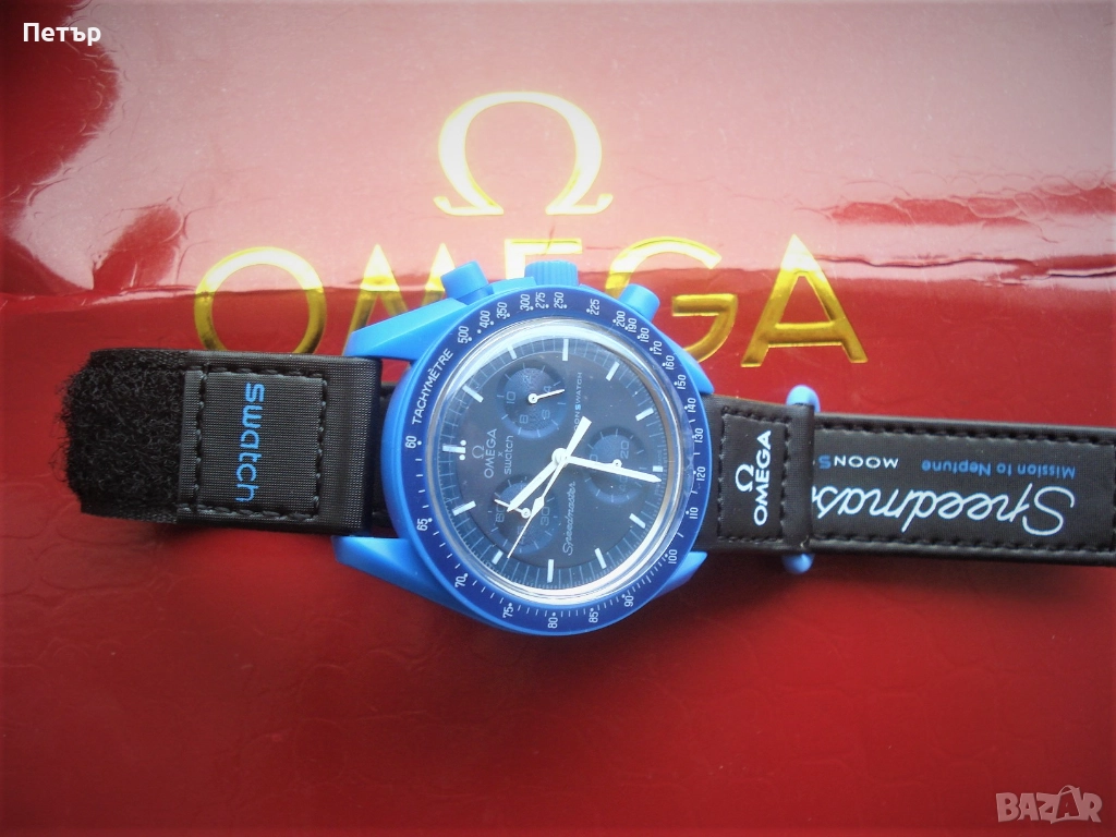 Omega Swatch Mission to Neptune Speedmaster часовник Хронограф, снимка 1