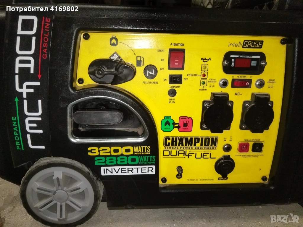 Инверторен генератор - Champion 3200 Watt LPG Dual Fuel, снимка 1
