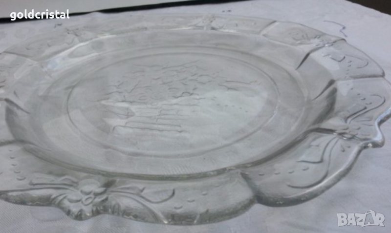  стъклено плато чиния за торта , снимка 1