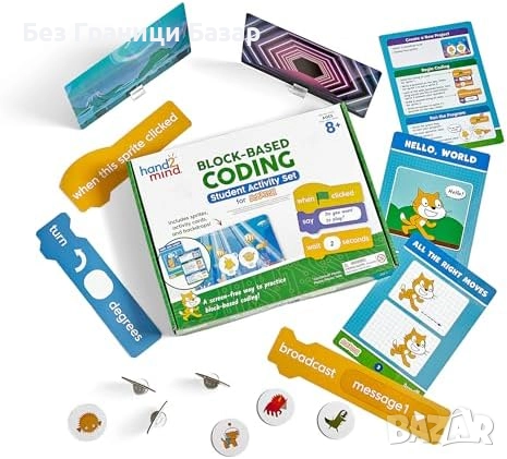 Нов Комплект за програмиране Scratch за деца 8+ – 87 части, 16 задачи, снимка 1