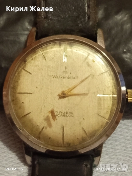 Стар механичен часовник мъжки Walker Hall рядък за КОЛЕКЦИЯ 51465, снимка 1