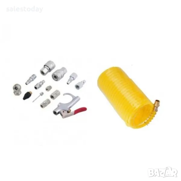 Пистолет за въздух, Пистолет за обдухване, 12 аксесоара+ маркуч 8м., снимка 1