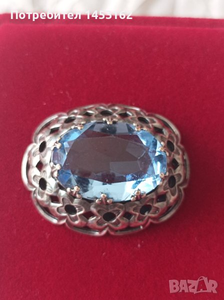 Старинна сребърна руска брошка , снимка 1